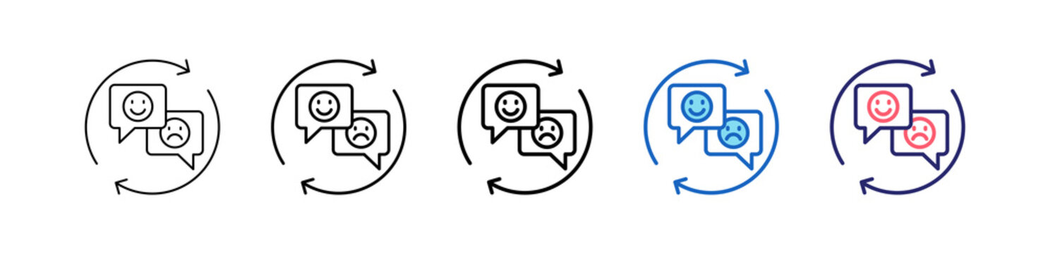 Feedback Icon In 5 Different Styles Set Collection.   