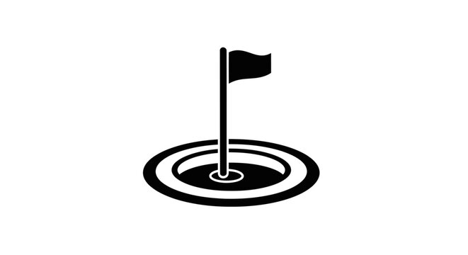 golf hole flag silhouette high quality professional detailed modern elegant stylish clean crisp