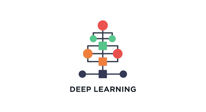 Deep learning neural network concept icon.