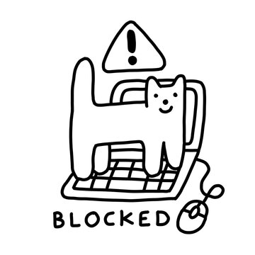 Edgy Blocked Cat Error Message Cyber Grunge Graphic Art