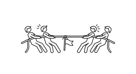 Obraz premium People pulling on a rope together 1.