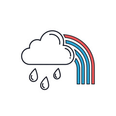 Naklejka premium Rain Cloud With Rainbow And Raindrops 2.