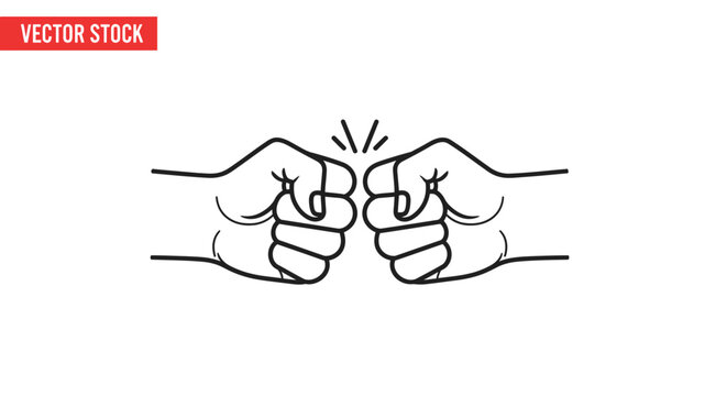 Two fists bumping together in gesture.