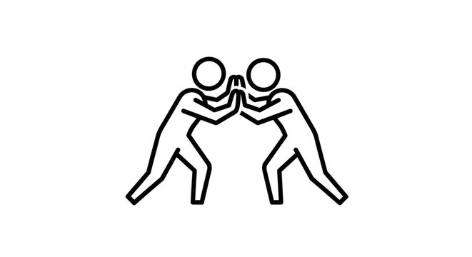 Two People Engaged in Physical Combat.