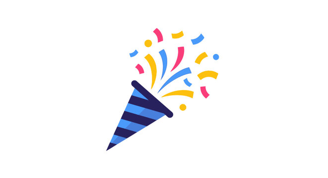 Colorful Party Popper Celebration Decoration.