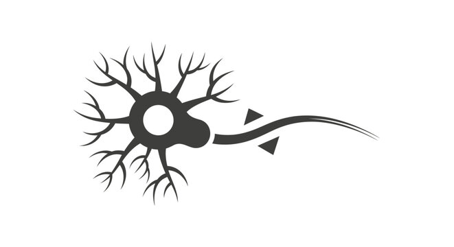 Neuron cell structure with dendrites and axon.