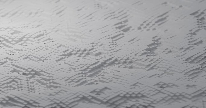 Abstract gray 3d geometric tiled surface background looping 3d animation
