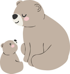 Mama baby bear heartwarming love coquette illustration © GuitaRies