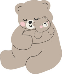 Mama baby bear heartwarming love coquette illustration © GuitaRies