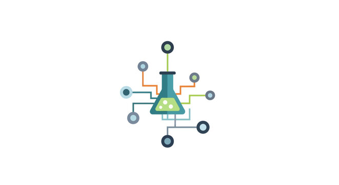 A colorful graphic illustration of chemistry.