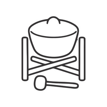 Bonang instrument with mallets vector illustration