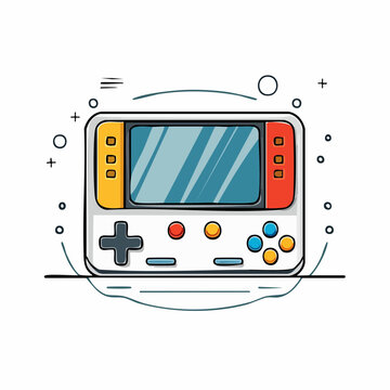 Retro Handheld Video Game Console Illustration