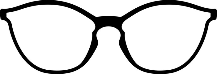 Eyeglasses line art drawing on white background illustrating vision and fashion © Tartila