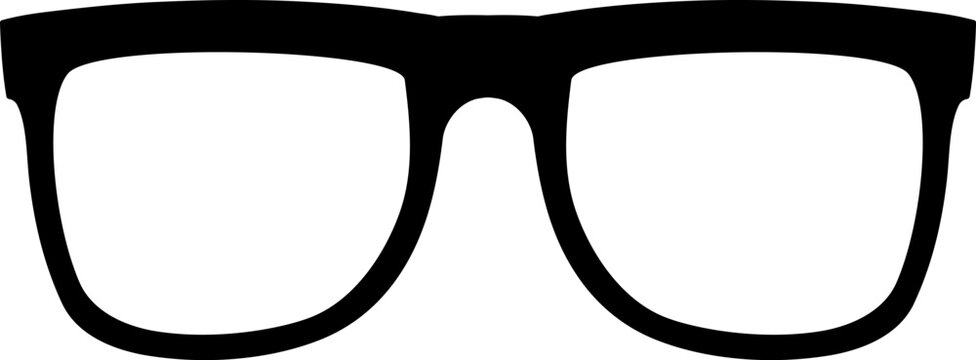 Black framed eyeglasses symbol representing vision, education, and style