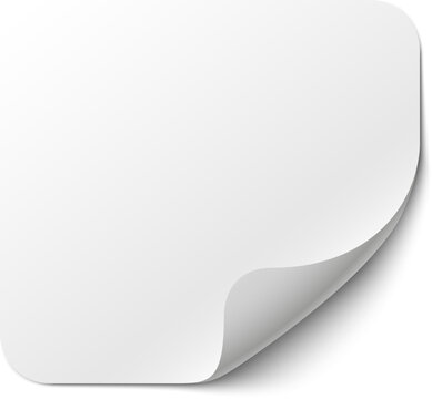 Blank page with a turning bottom right corner creating shadow on white background vector