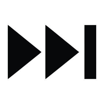 Modern black media playback control icons with skip backward and forward buttons