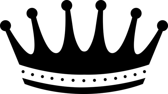 Black crown icon graphic symbolizing power, success, and monarchy