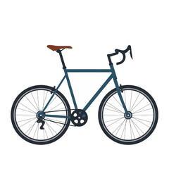 Obraz premium Blue bicycle with brown seat