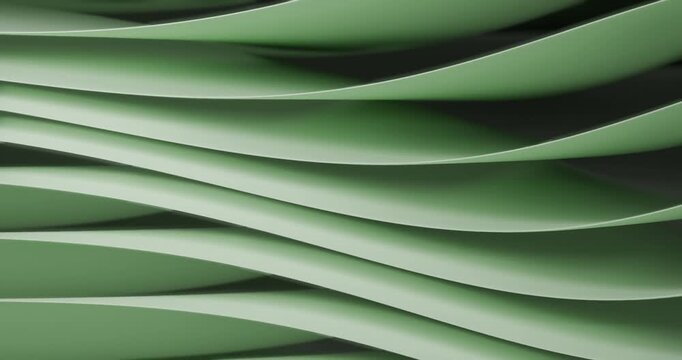 Abstract green layered wave background looping 3d animation