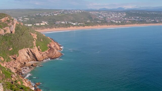 Robberg nature reserve headland coastal cliffs with view toward The Wreck Beach