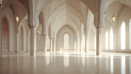 Obraz premium Grand Interior Hall with Arches and Natural Light.