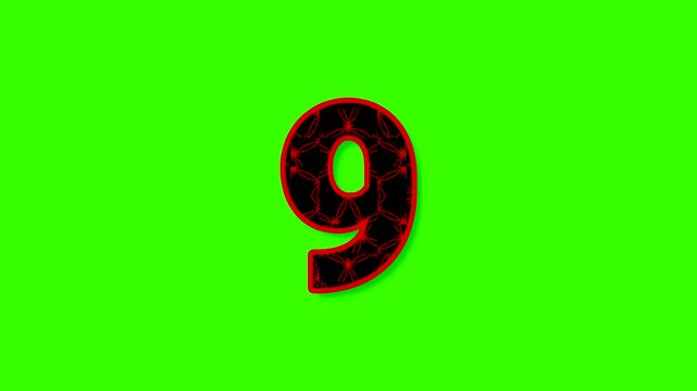 Countdown from 10 to 0 with bright colors and clear numbers displayed on screen