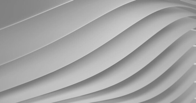 Abstract gray layered wave paper-cut background looping 3d animation