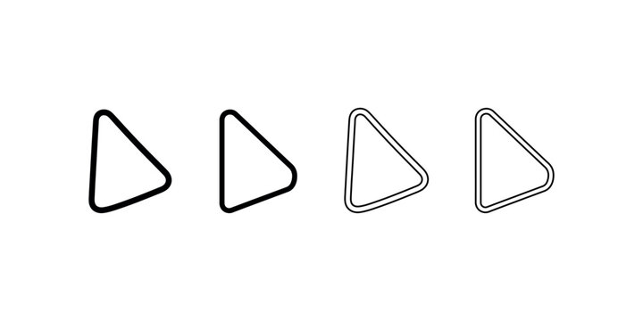 Four play button or triangle icons showing progression forward direction and media playback options.
