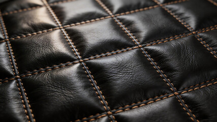 Fototapeta premium Closeup of quilted leather texture emphasizing fluid motion and vibrant color palettes