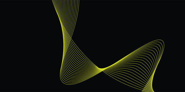 Black abstract old backround with yellow curve line for backdrop or presentation good