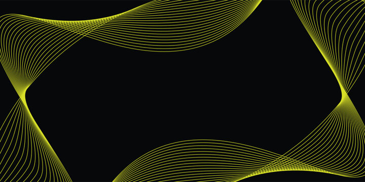 Black abstract old backround with yellow curve line for backdrop or presentation good