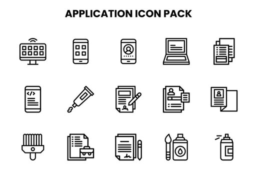 Application Line UI Icons Pack
