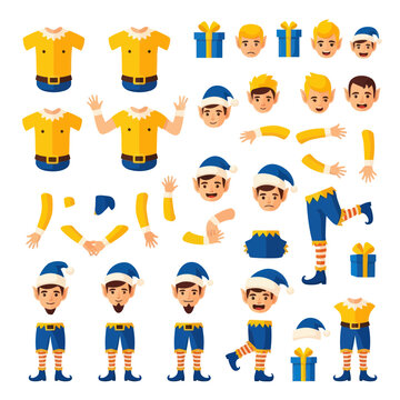 Christmas Elf Character Creator Kit: Clothes, Faces, and Body Parts
