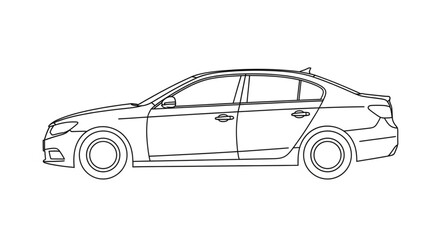 Fototapeta premium Side View of Sedan Car.