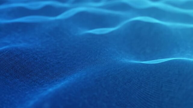 Visually stunning abstract blue digital waveform imagery depicting flowing oceanic currents or ethereal shimmering energy creating a mesmerizing and captivating visual symphony for tech