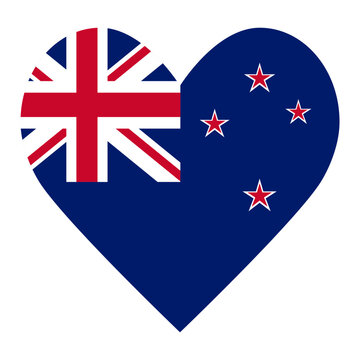 Flag of New Zealand in the shape of a heart