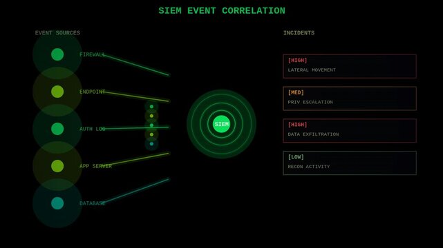 Event correlation HUD animated alpha overlay. Security logs and incident UI