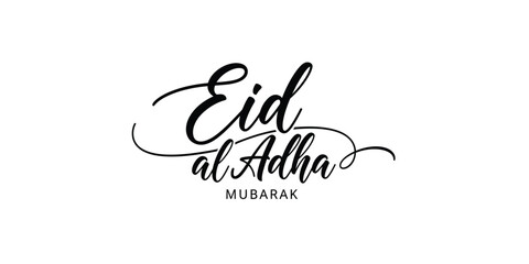 Eid al adha mubarak greeting card design with elegant calligraphy © MstMunnaAkter