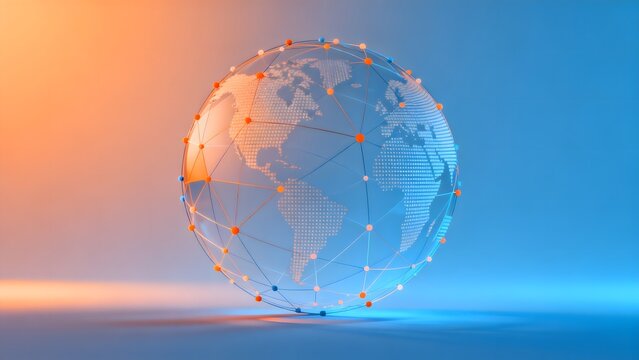 Globe with network connections