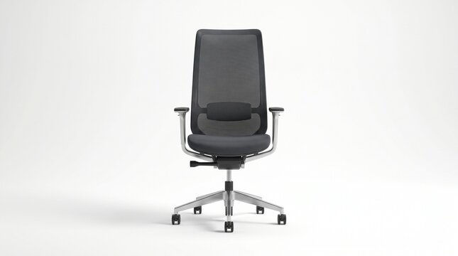 Modern ergonomic office chair isolated on white background.