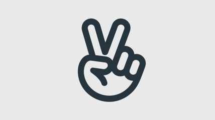 Fototapeta premium Stylized hand making peace sign symbol - Perfect for lifestyle apps, peaceful protest graphics, or modern greeting cards.