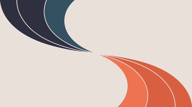 S-shaped curved lines on white background - Suitable for visual flow exercises, minimalist branding, or rhythmic design elements.