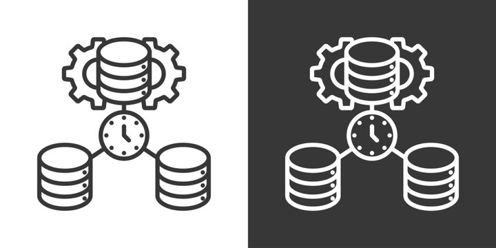Data Modeling Icon Set Vector Collection Isolated In Black And White