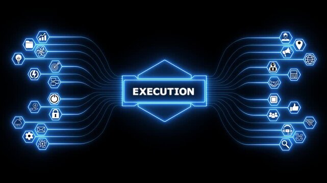 Corporate Execution dashboard showcasing digital task management interface with secure business process system and advanced operational technology.
