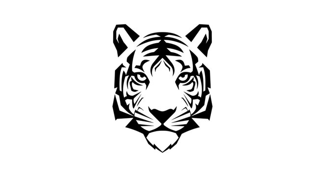 Black and white tiger head 1.