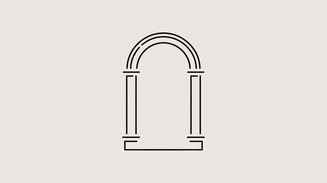 Modern architectural arch outline &ndash; Ideal for construction company logos, gate icons, or minimalist interior design.