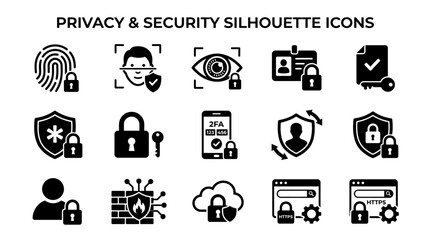 Privacy and security icons set. © Kebo