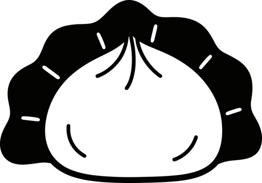 Steaming Dumpling Icon - Chinese Food Vector Illustration