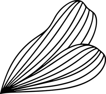 Abstract Heart Shape Outline with Parallel Lines Texture