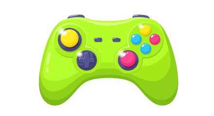 Vibrant Green Video Game Controller, Modern Gaming Accessory © ahmad